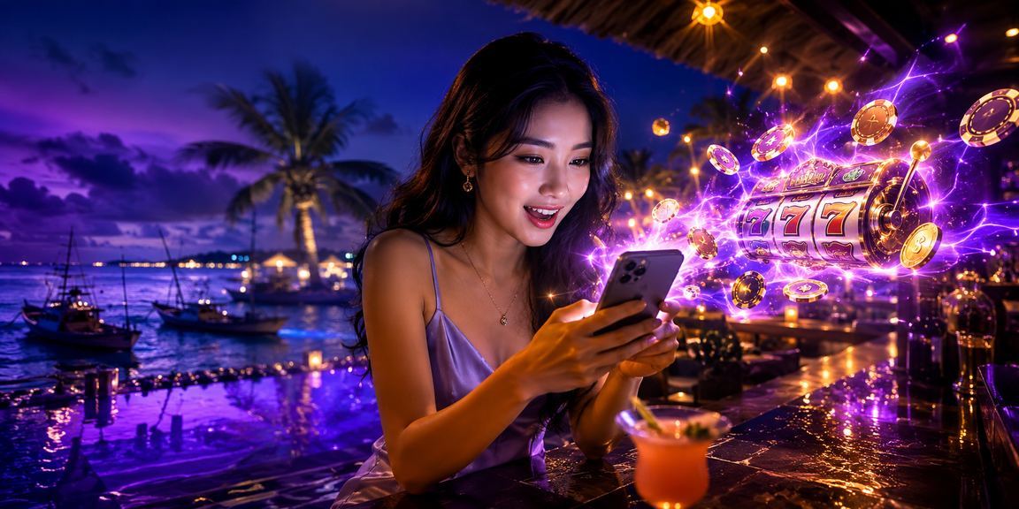 Người chơi thử slot game tại quán cà phê ở Mũi Né
